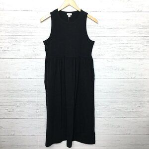 NEW J. Crew Women's Black Knit Midi Dress Sleeveless Pockets style BR873 Small